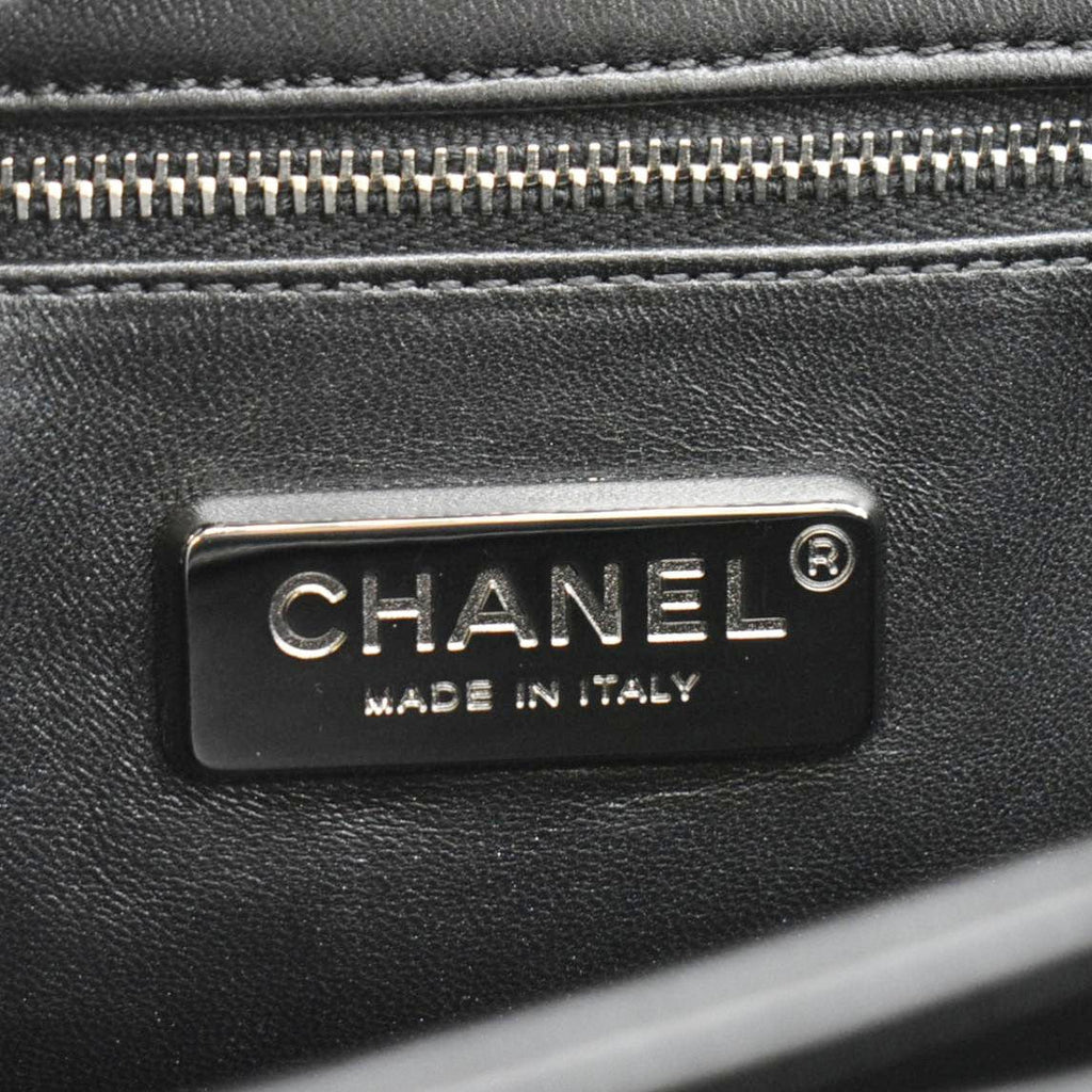CHANEL Perfect Edge Large Flap Snakeskin Shoulder Bag Black