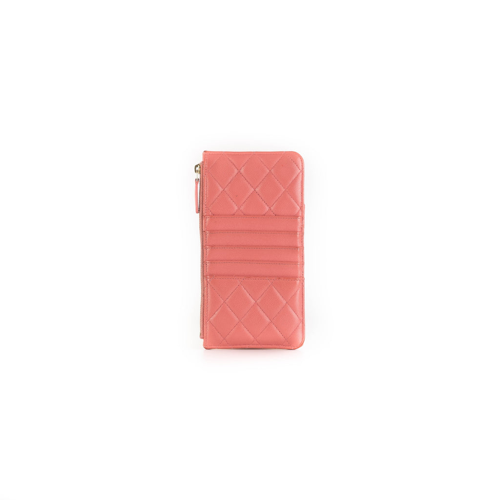 Chanel Caviar Coral Phone-Cardholder Holder