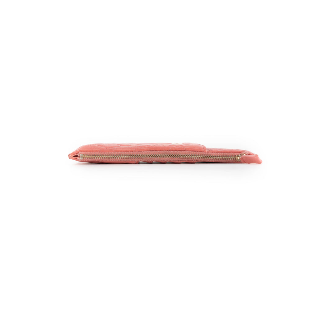 Chanel Caviar Coral Phone-Cardholder Holder