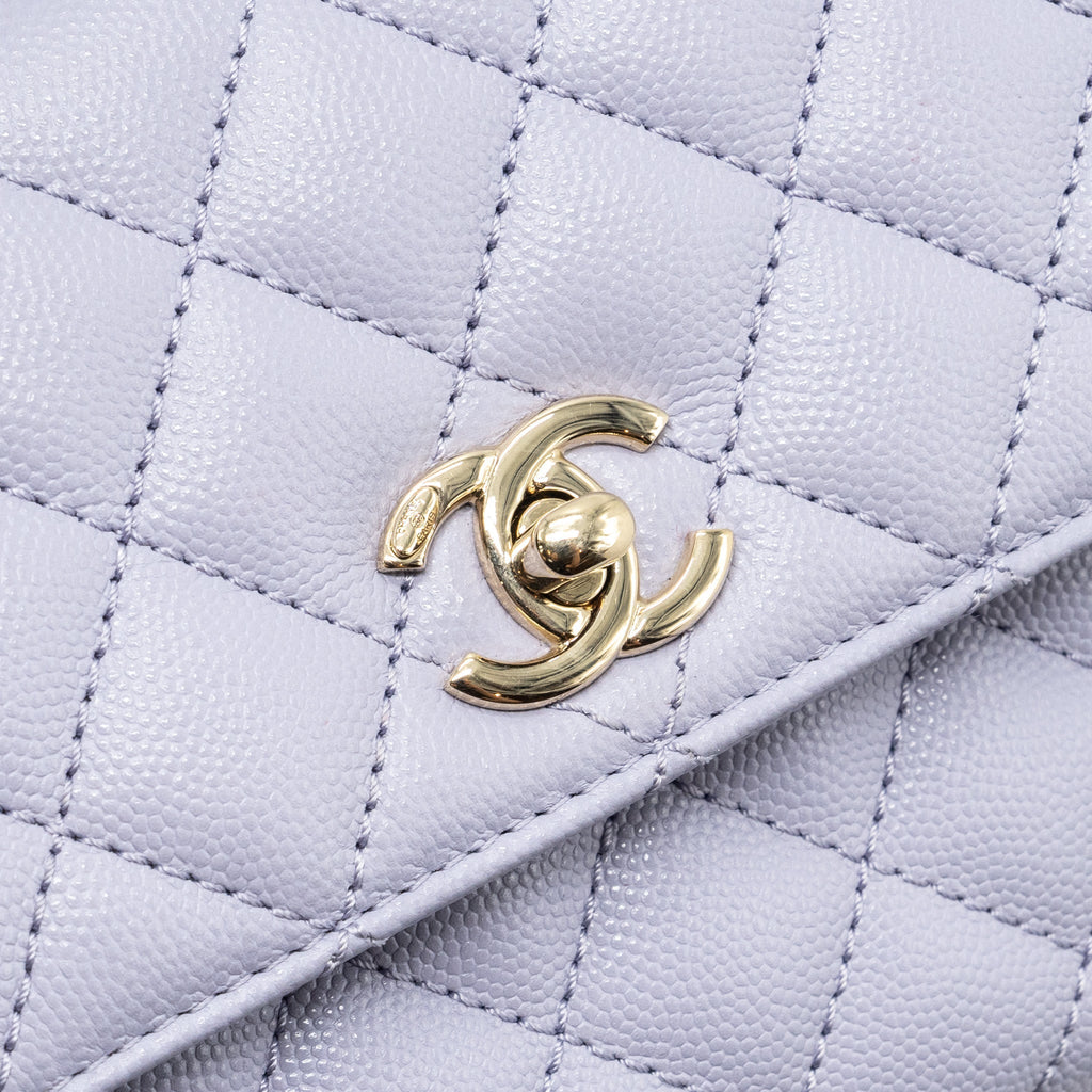 Chanel Small Coco Handle Caviar Light Purple L (Microchip)