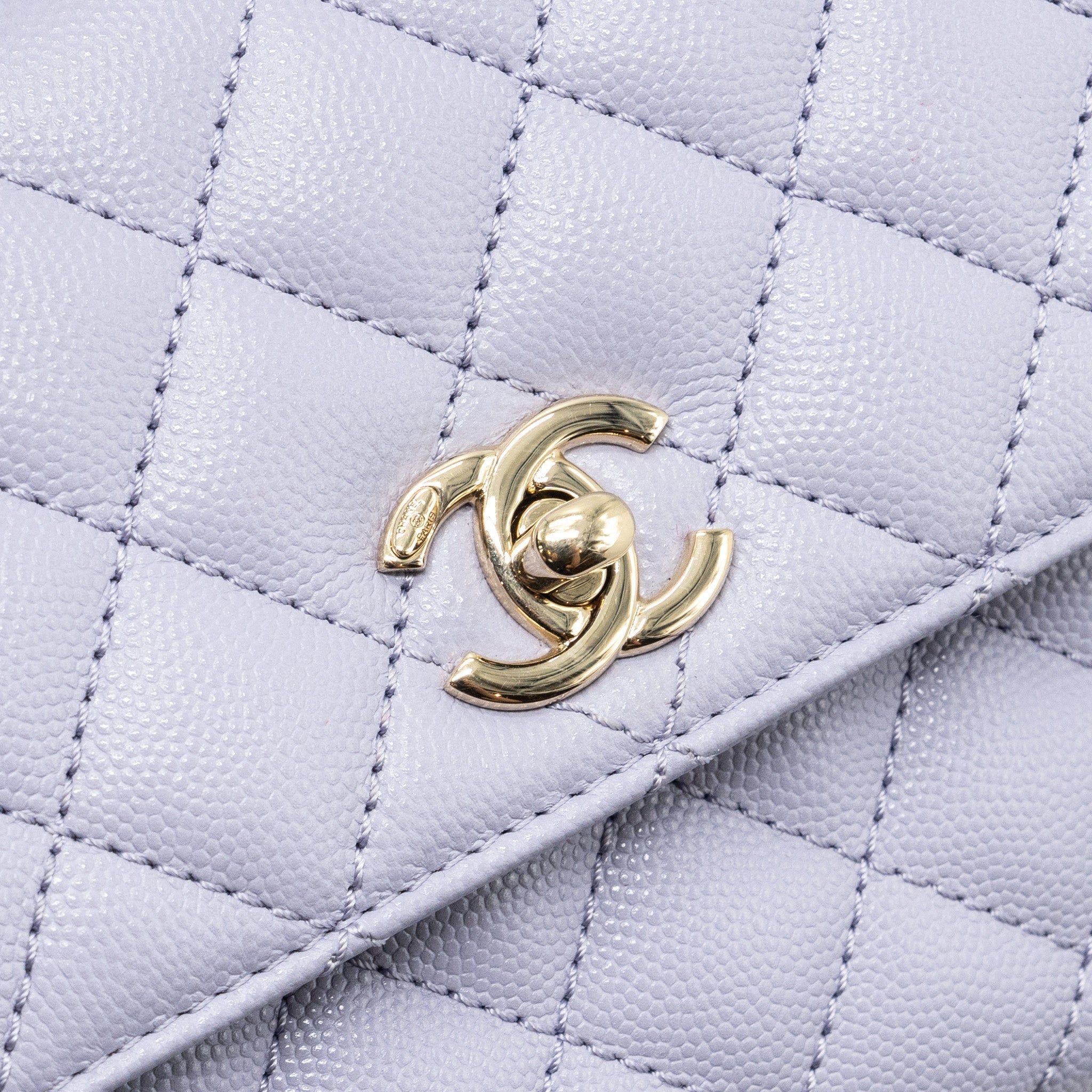 Chanel Small Coco Handle Caviar Light Purple L (Microchip)