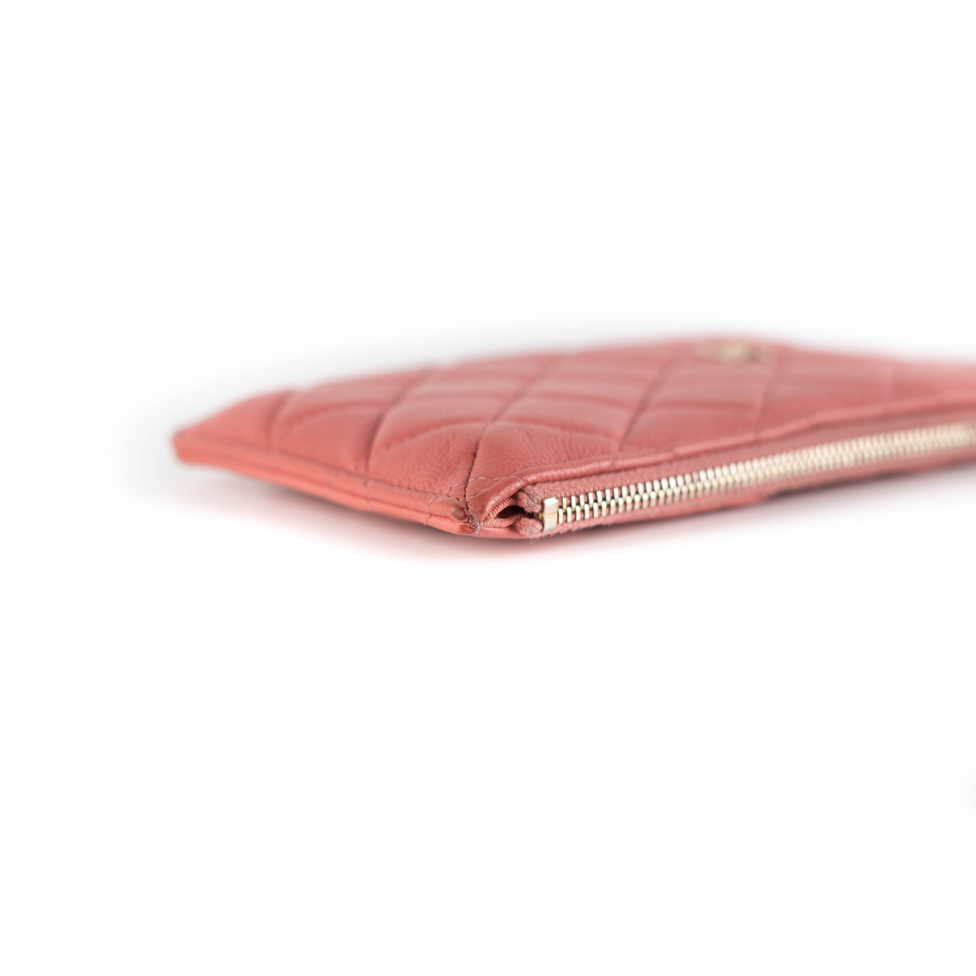 Chanel Caviar Coral Phone-Cardholder Holder
