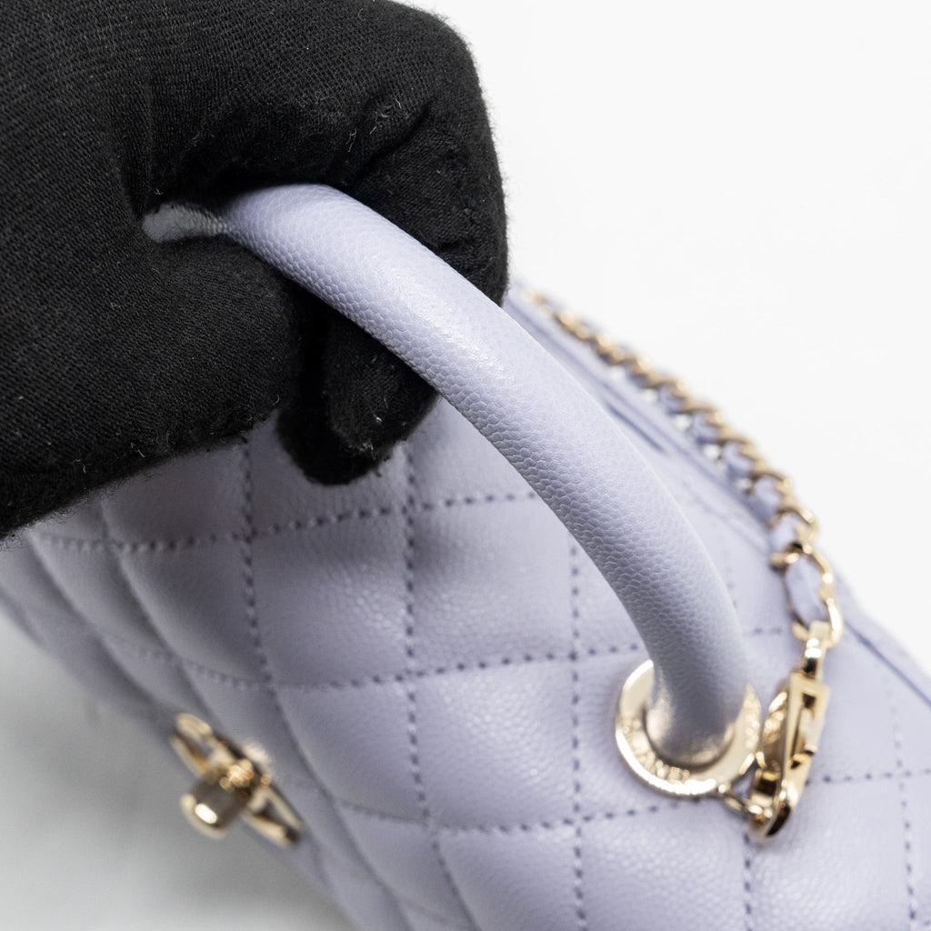 Chanel Small Coco Handle Caviar Light Purple L (Microchip)
