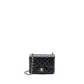 Chanel Classic Mini Square Flap Bag Lambskin Black L (Microchip)