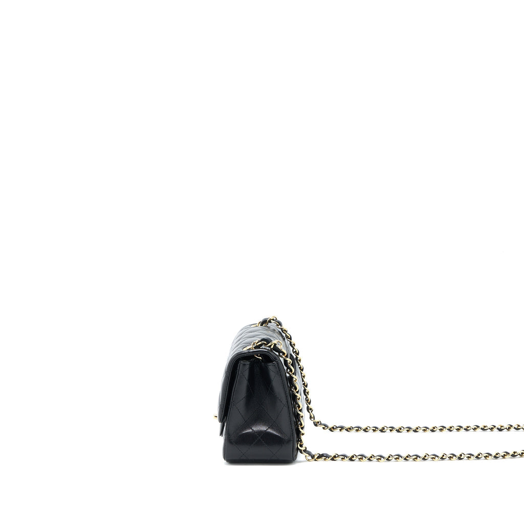 Chanel Classic Mini Square Flap Bag Lambskin Black L (Microchip)