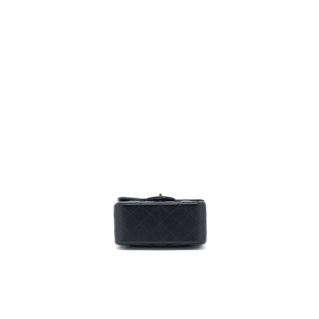 Chanel Classic Mini Square Flap Bag Lambskin Black L (Microchip)