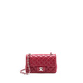 Chanel 18B Classic Mini Rectangular Flap Bag Caviar Dark Pink
