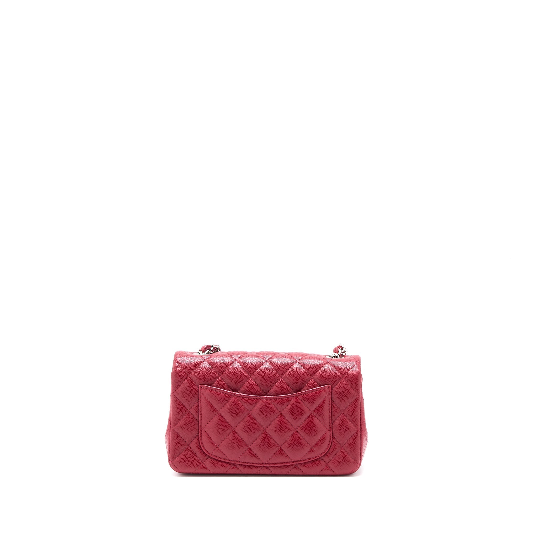 Chanel 18B Classic Mini Rectangular Flap Bag Caviar Dark Pink