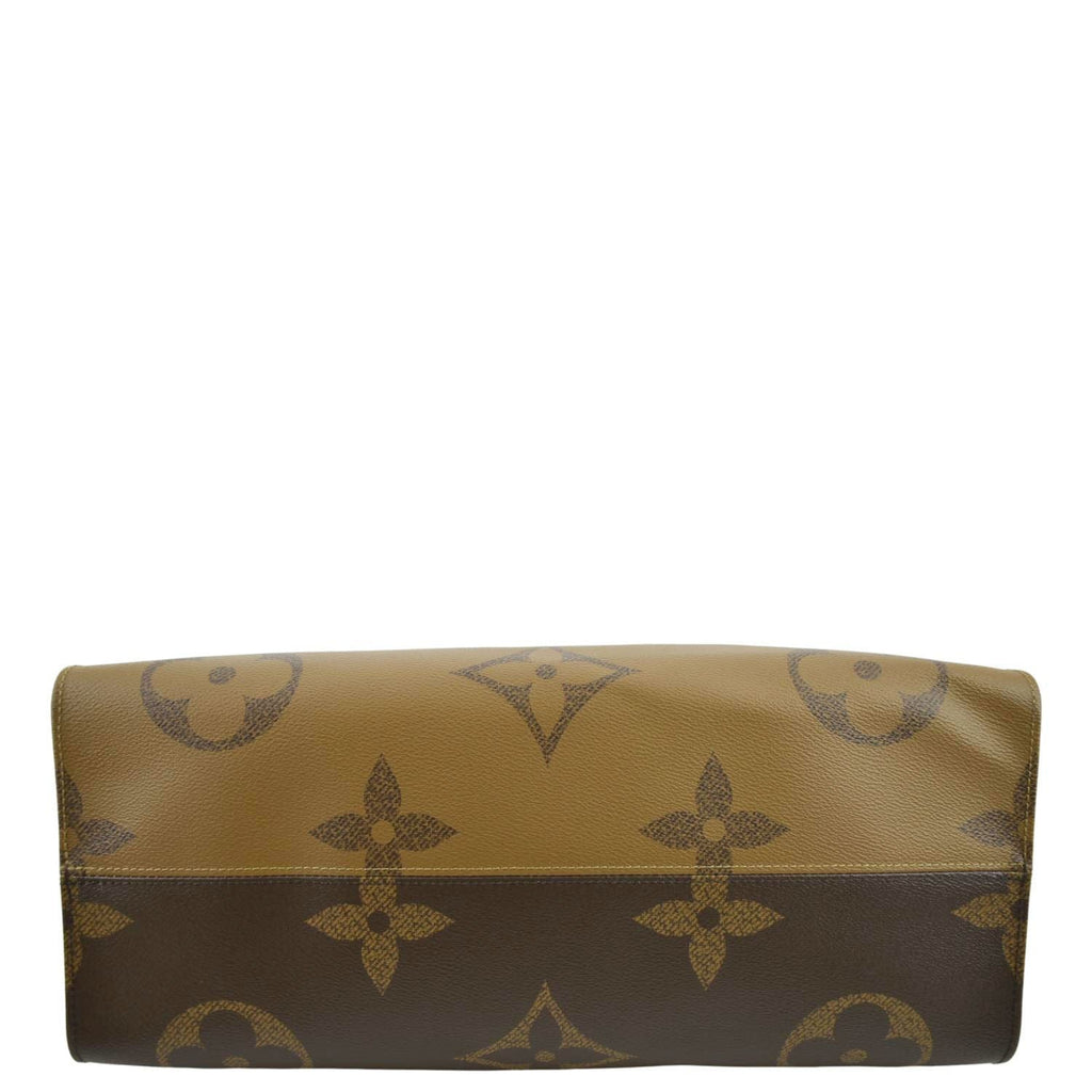 LOUIS VUITTON Onthego GM Giant Monogram Canvas Tote Shoulder Bag Brown