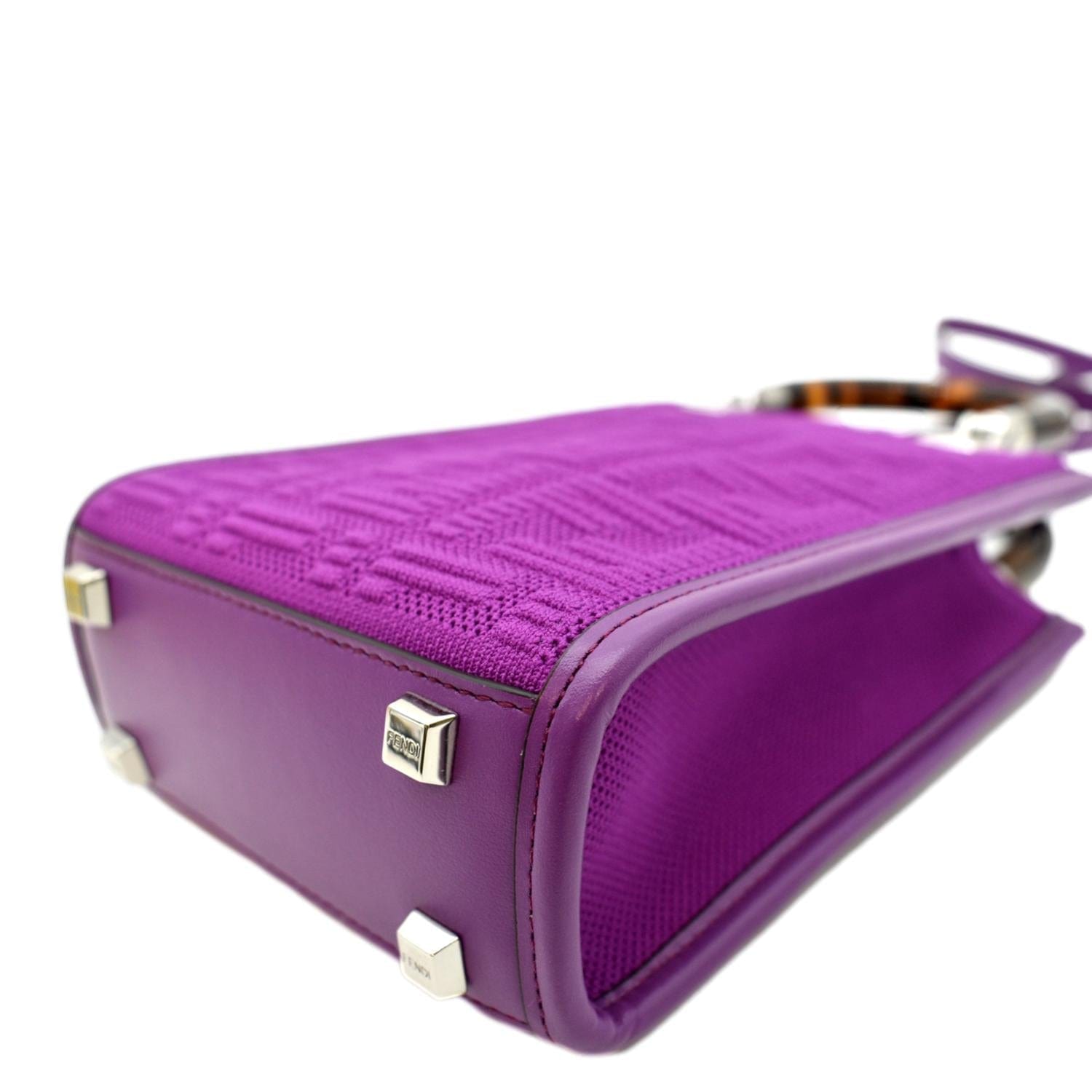 FENDI Sunshine Mini Plexiglass Vitello Ceylon Shopper Tote Purple