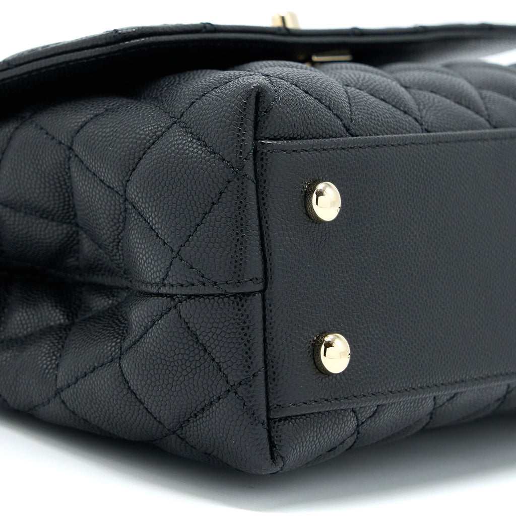 Chanel Coco Handle Caviar Black L(Microchip)