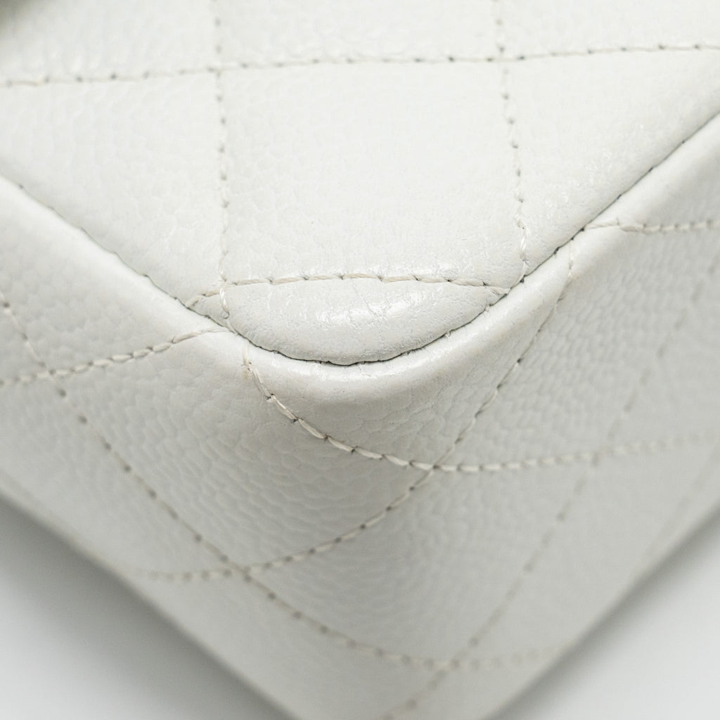 Chanel mini Rectangular Bag Flap Bag Caviar White