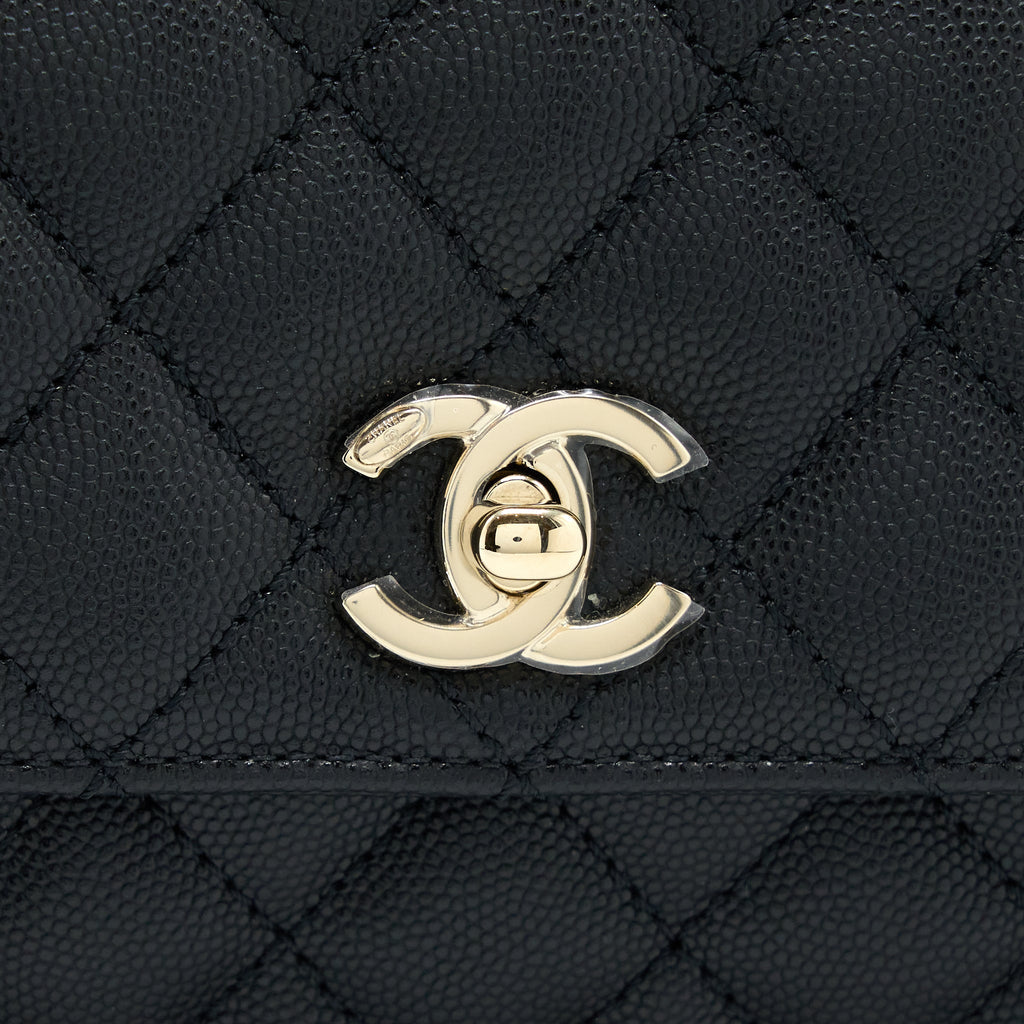 Chanel Coco Handle Caviar Black L(Microchip)