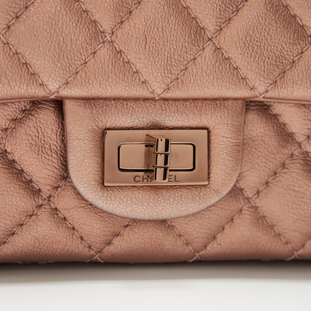 Chanel Mini 2.55 Reissue Flap Bag Calfskin Metallic Pink