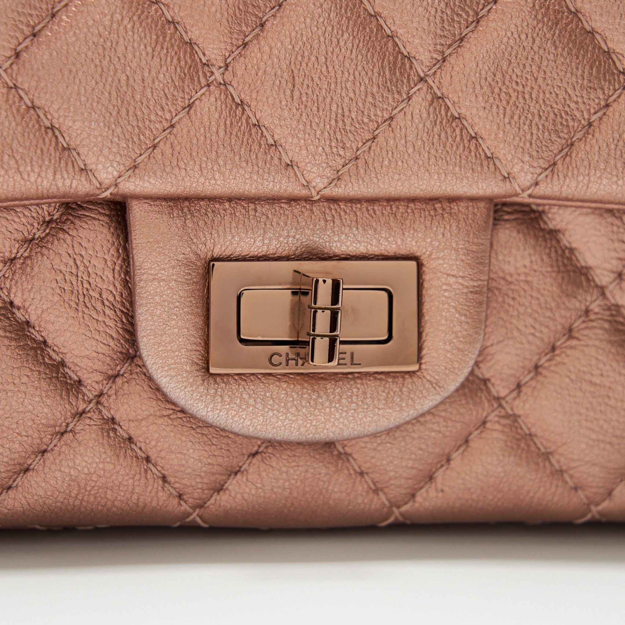 Chanel Mini 2.55 Reissue Flap Bag Calfskin Metallic Pink