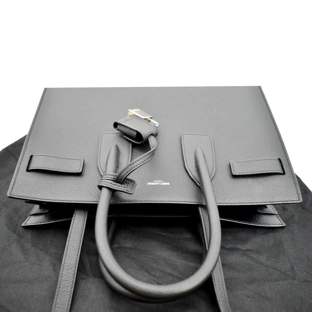 YVES SAINT LAURENT Sac de Jour Leather Satchel Shoulder Bag Black