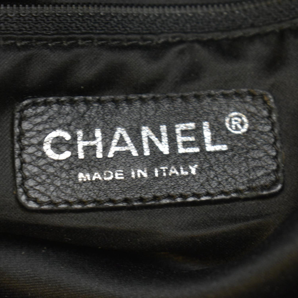 CHANEL Coco Cabas Leather Shoulder Tote Bag Black