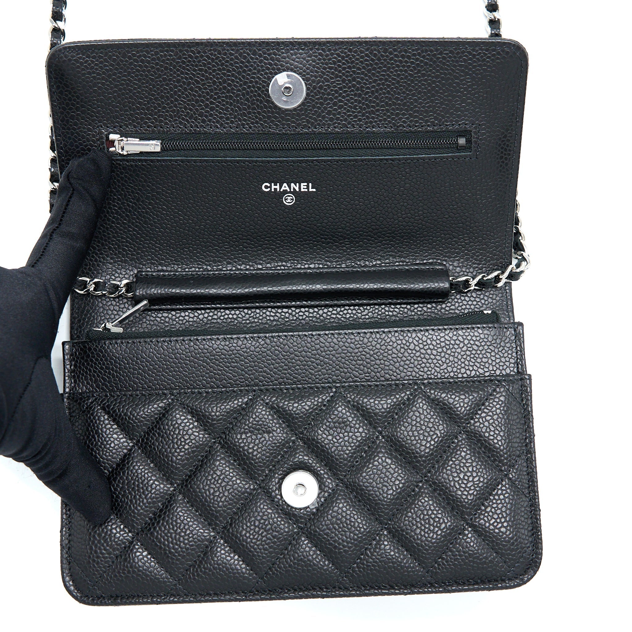 Chanel Classic Wallet On Chain Caviar Black (Microchip)