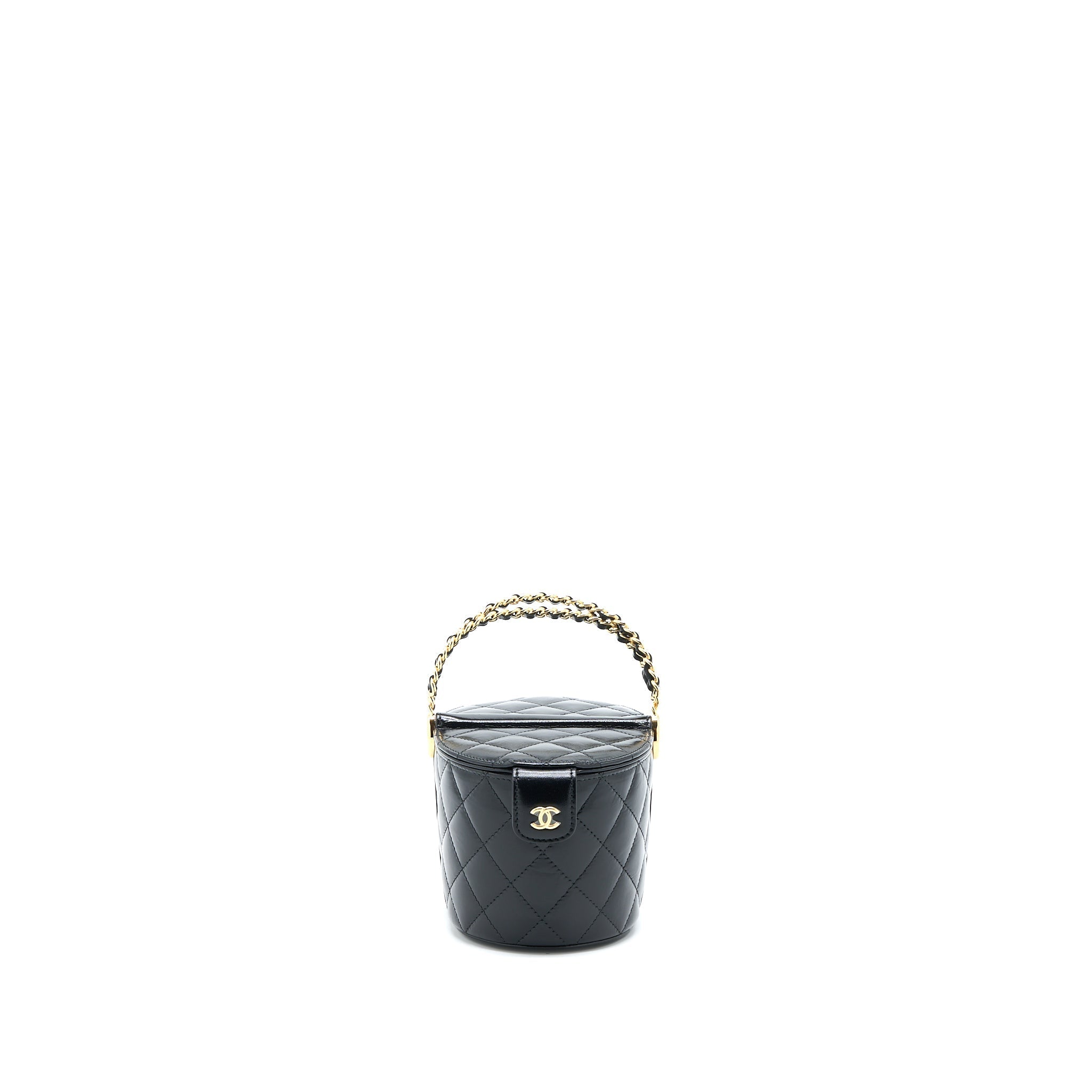 Chanel 23C Flap Bucket Bag Lambskin Black  (Microchip)