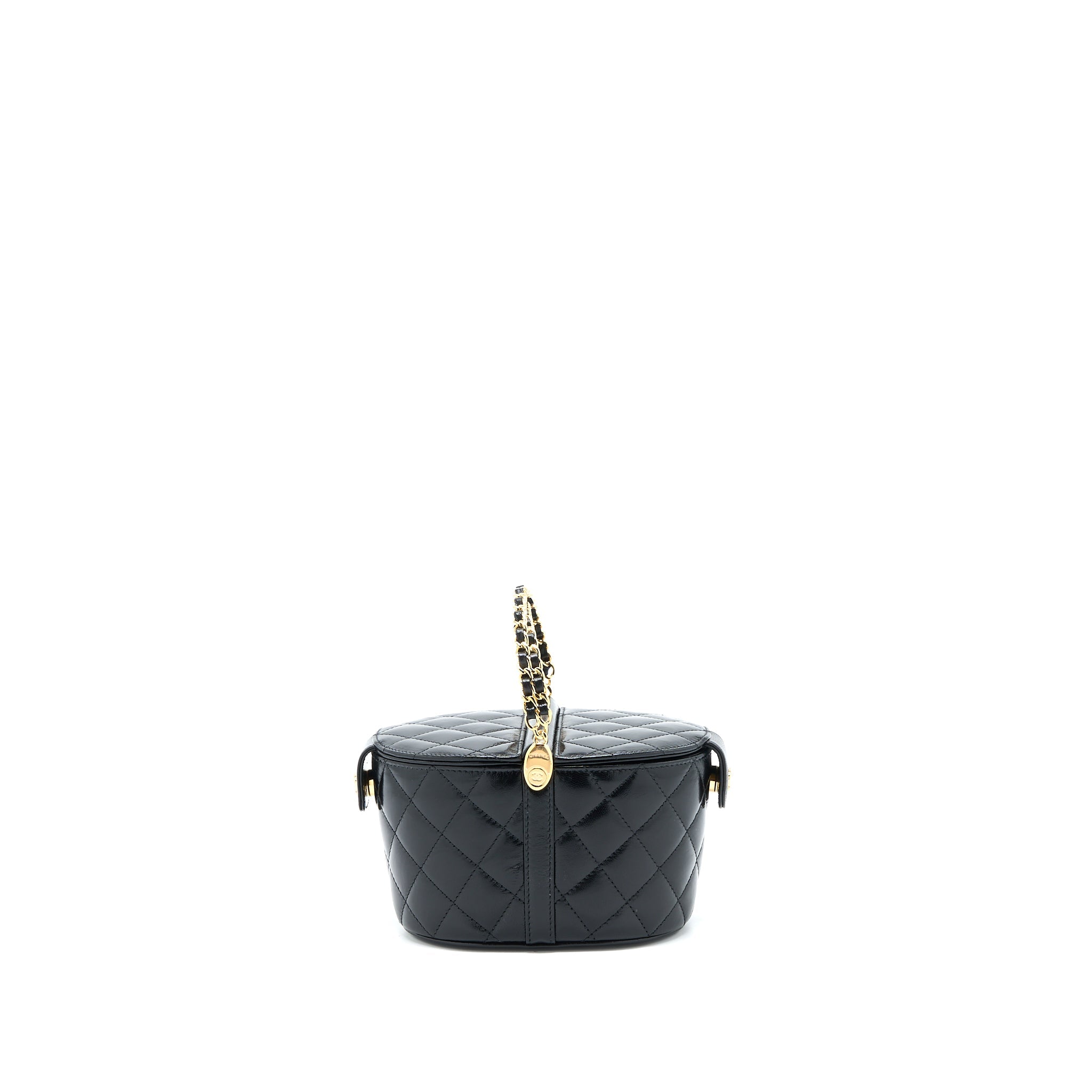 Chanel 23C Flap Bucket Bag Lambskin Black  (Microchip)