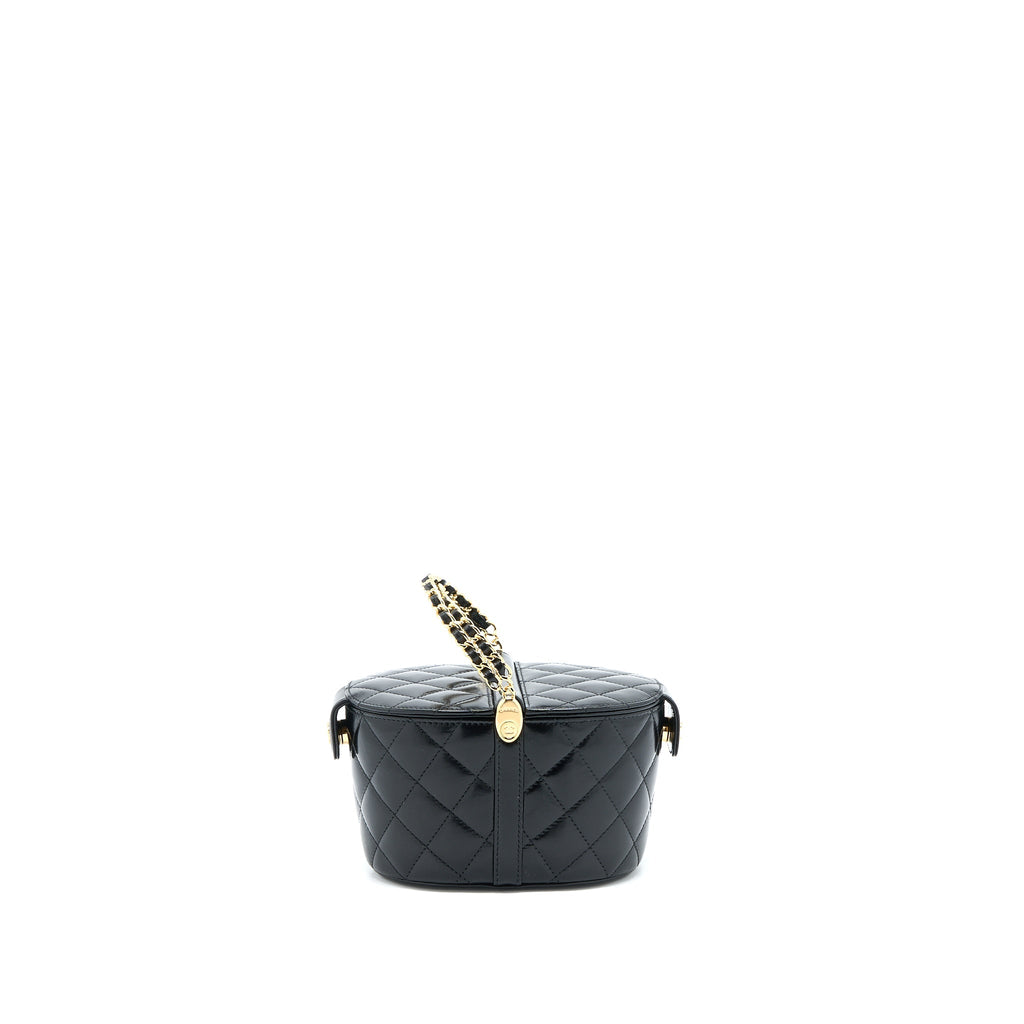Chanel 23C Flap Bucket Bag Lambskin Black  (Microchip)