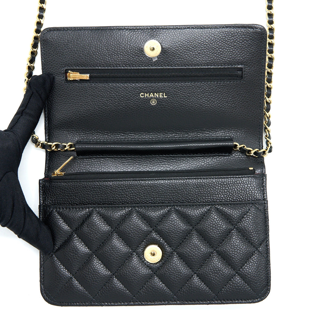 Chanel Classic Wallet On Chain Caviar Black (Microchip)