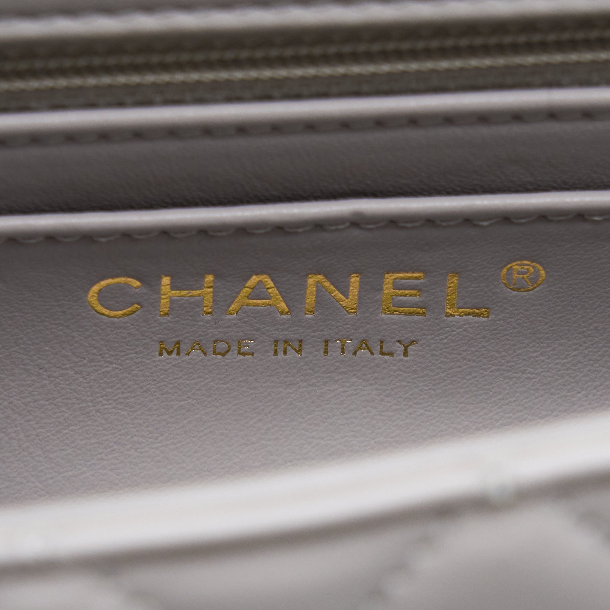 Chanel 22B Pearl Crush Mini Rectangular Flap Bag Lambskin Light Grey (Microchip)