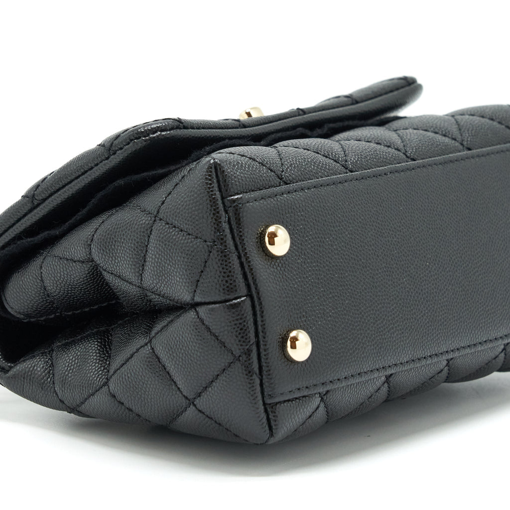 Chanel Mini Coco Handle Caviar Black L