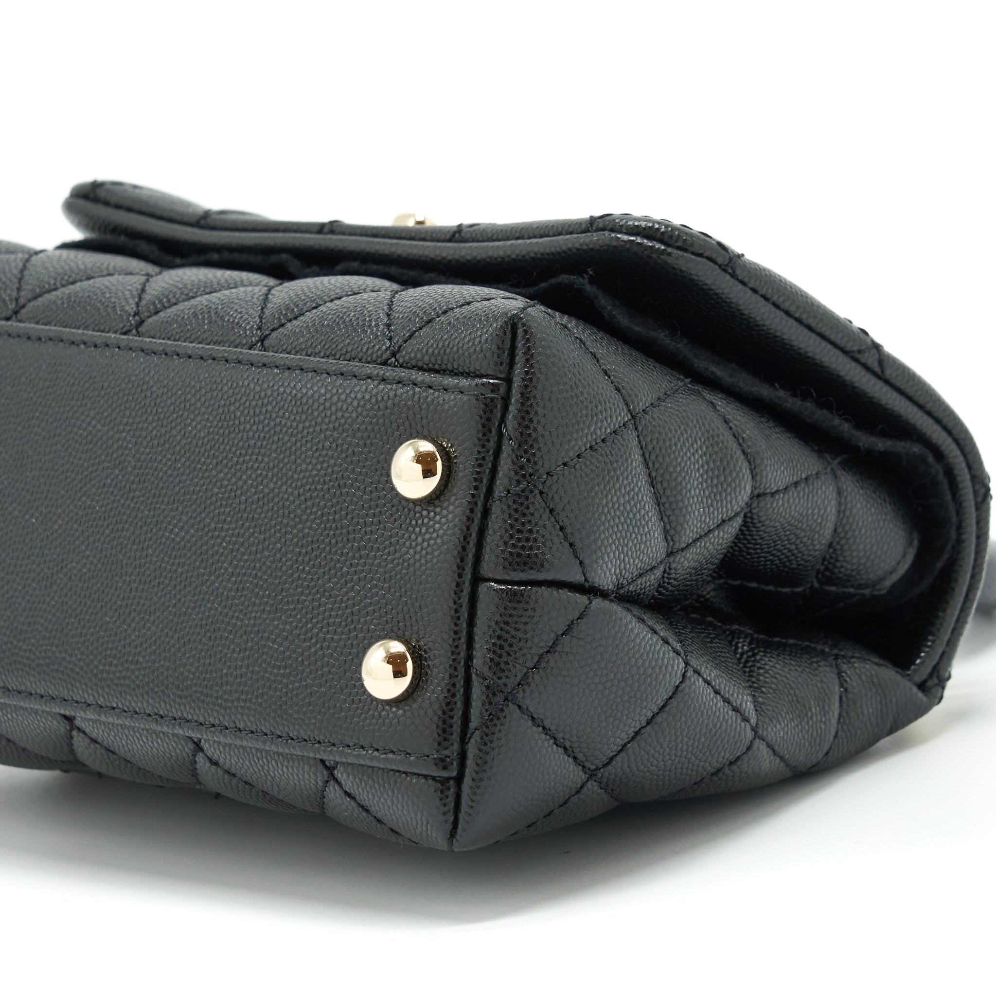 Chanel Mini Coco Handle Caviar Black L