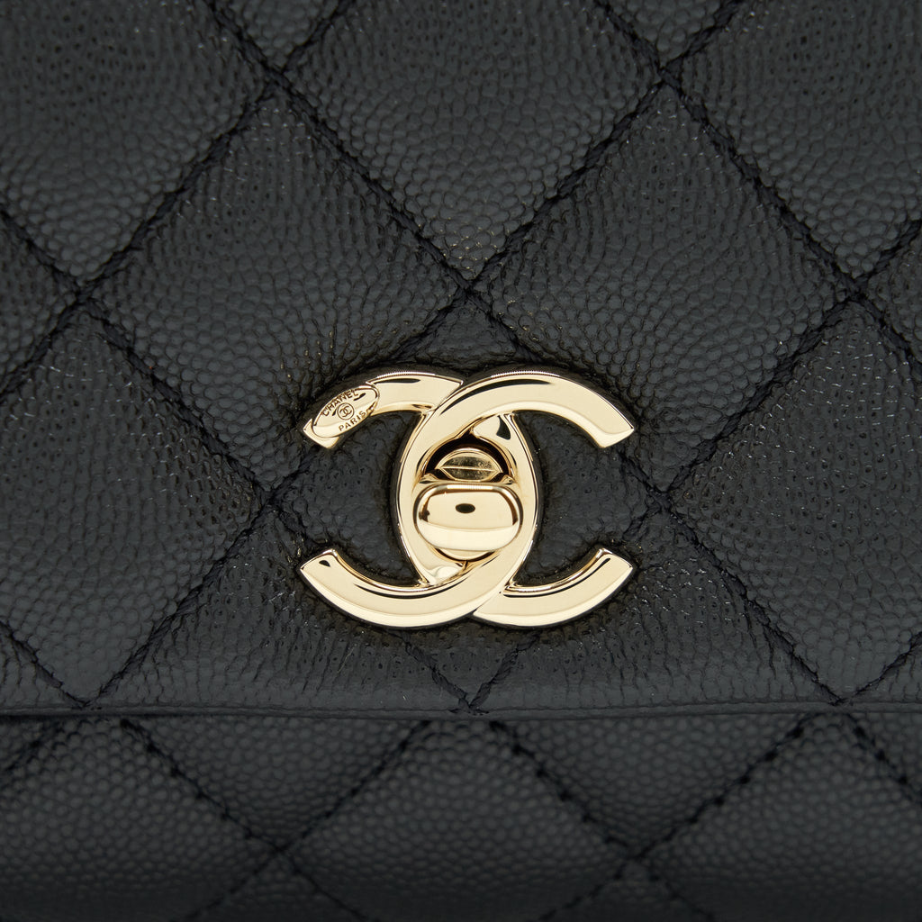 Chanel Mini Coco Handle Caviar Black L