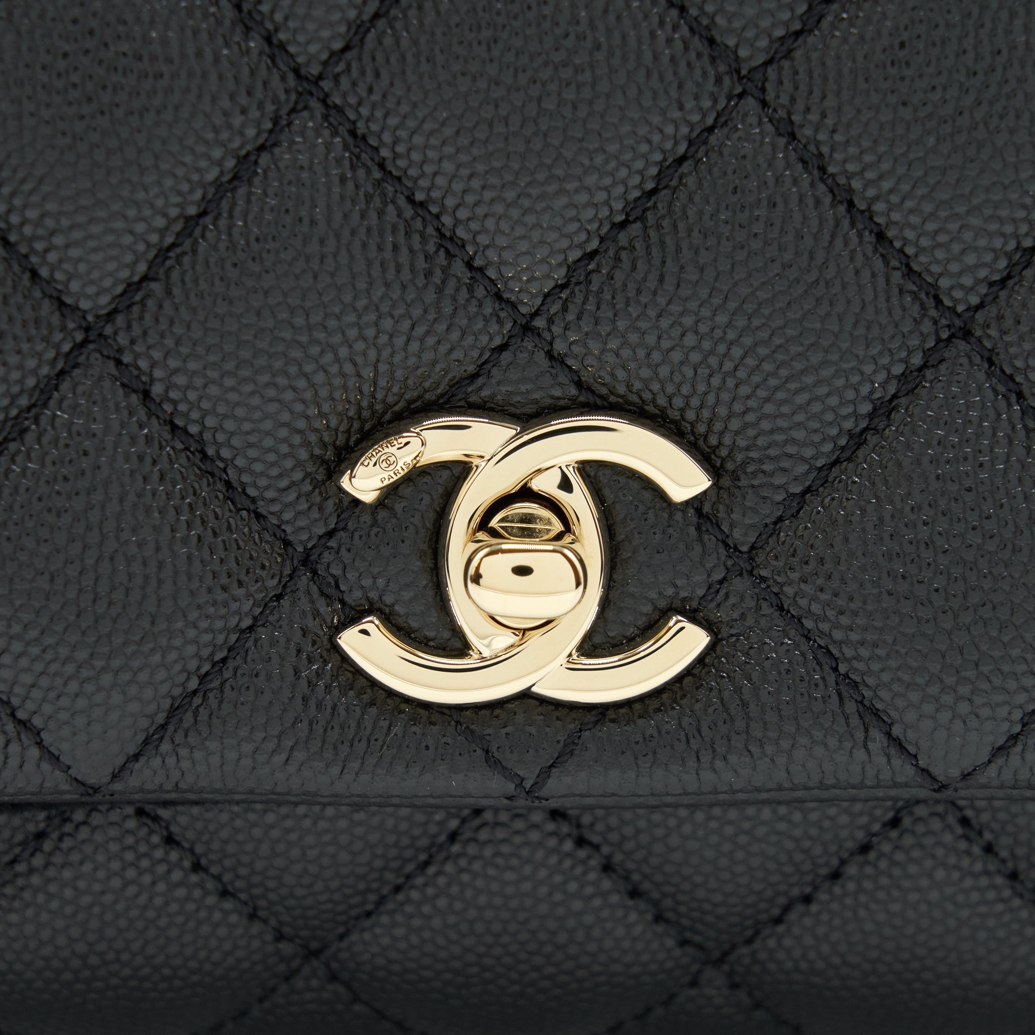 Chanel Mini Coco Handle Caviar Black L