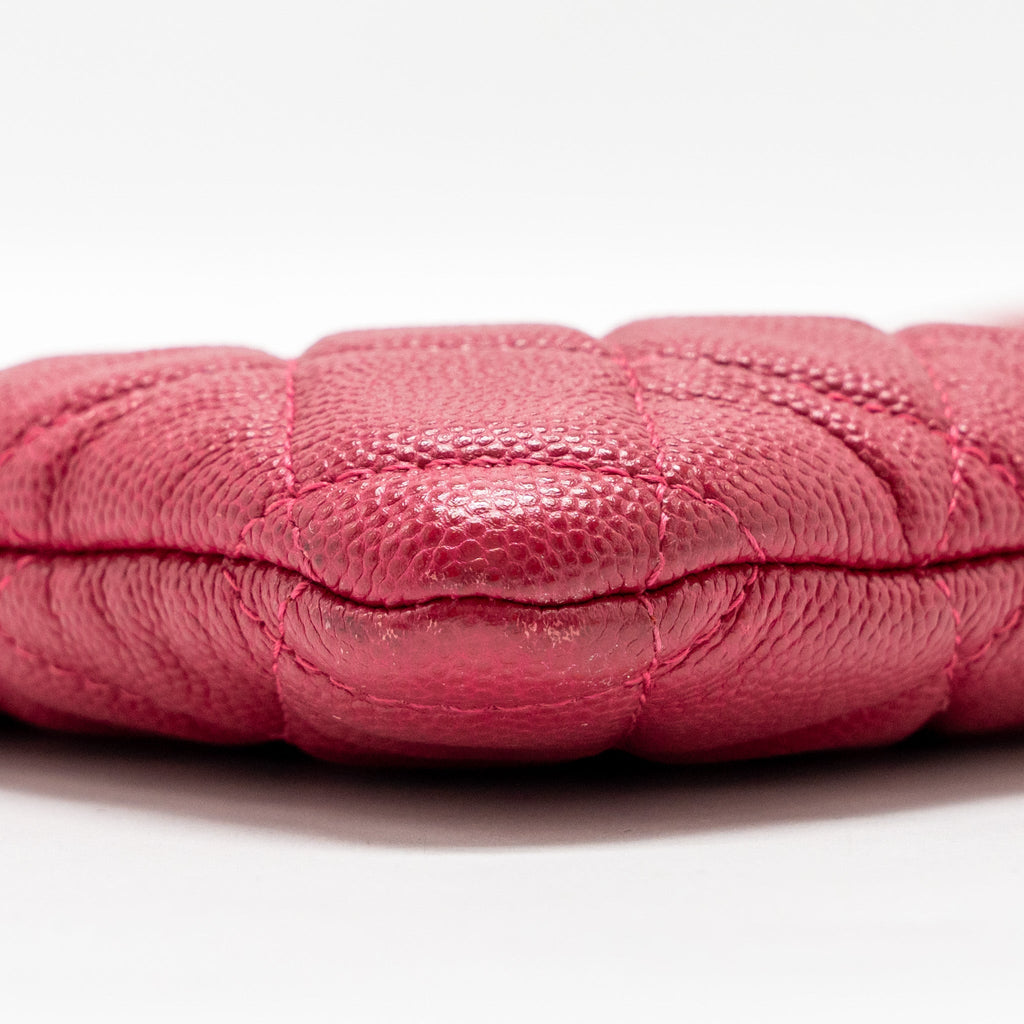 Chanel Large Boy O Case Zip Pouch Caviar Pink L