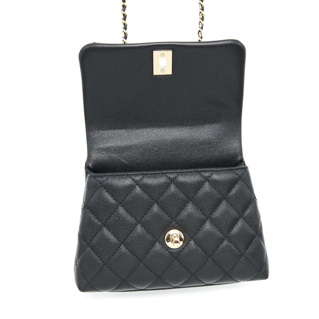 Chanel Mini Coco Handle Caviar Black L