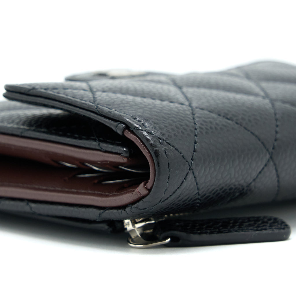 Chanel Small Classic Compact Wallet Caviar Black