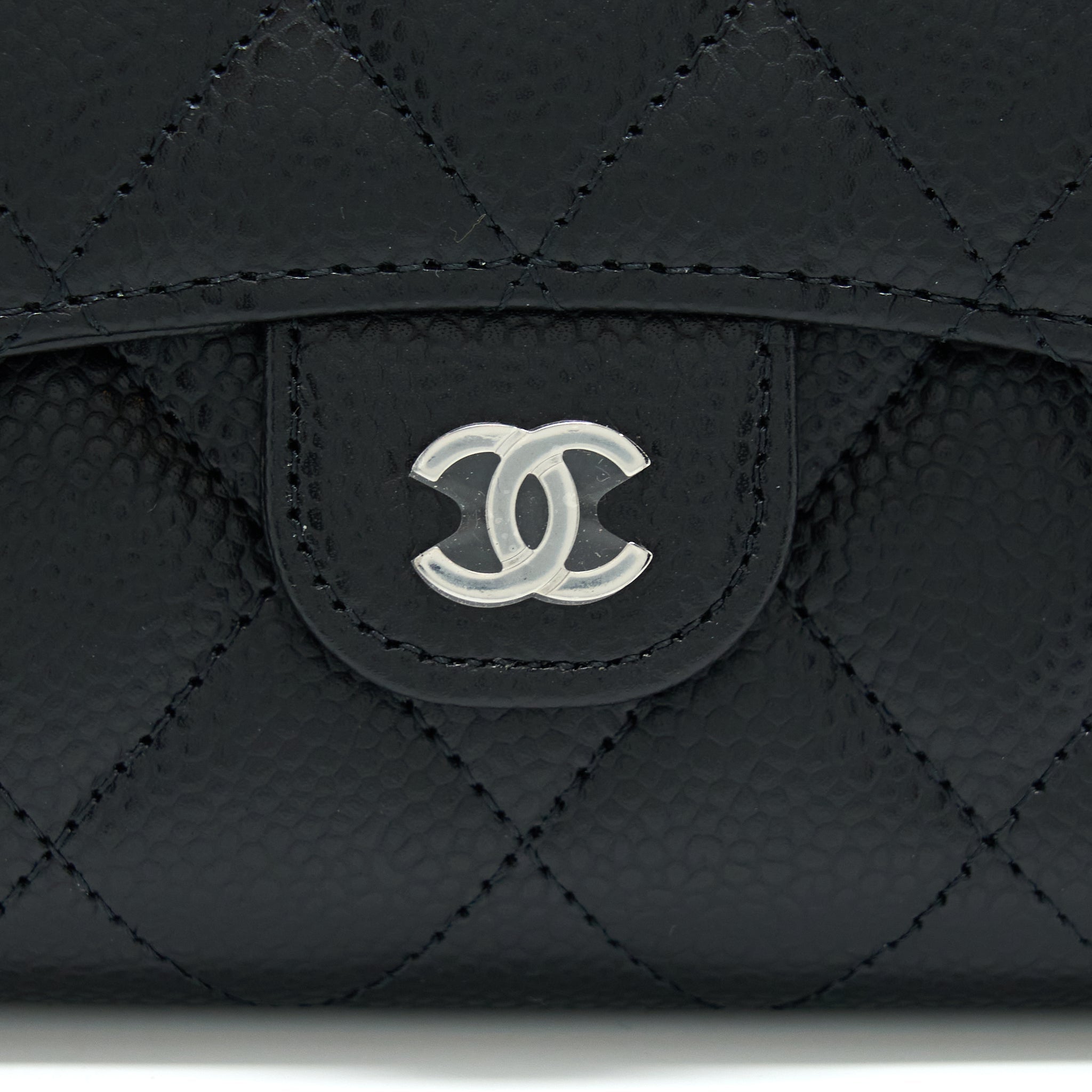 Chanel Classic Small Compact Wallet Caviar Black