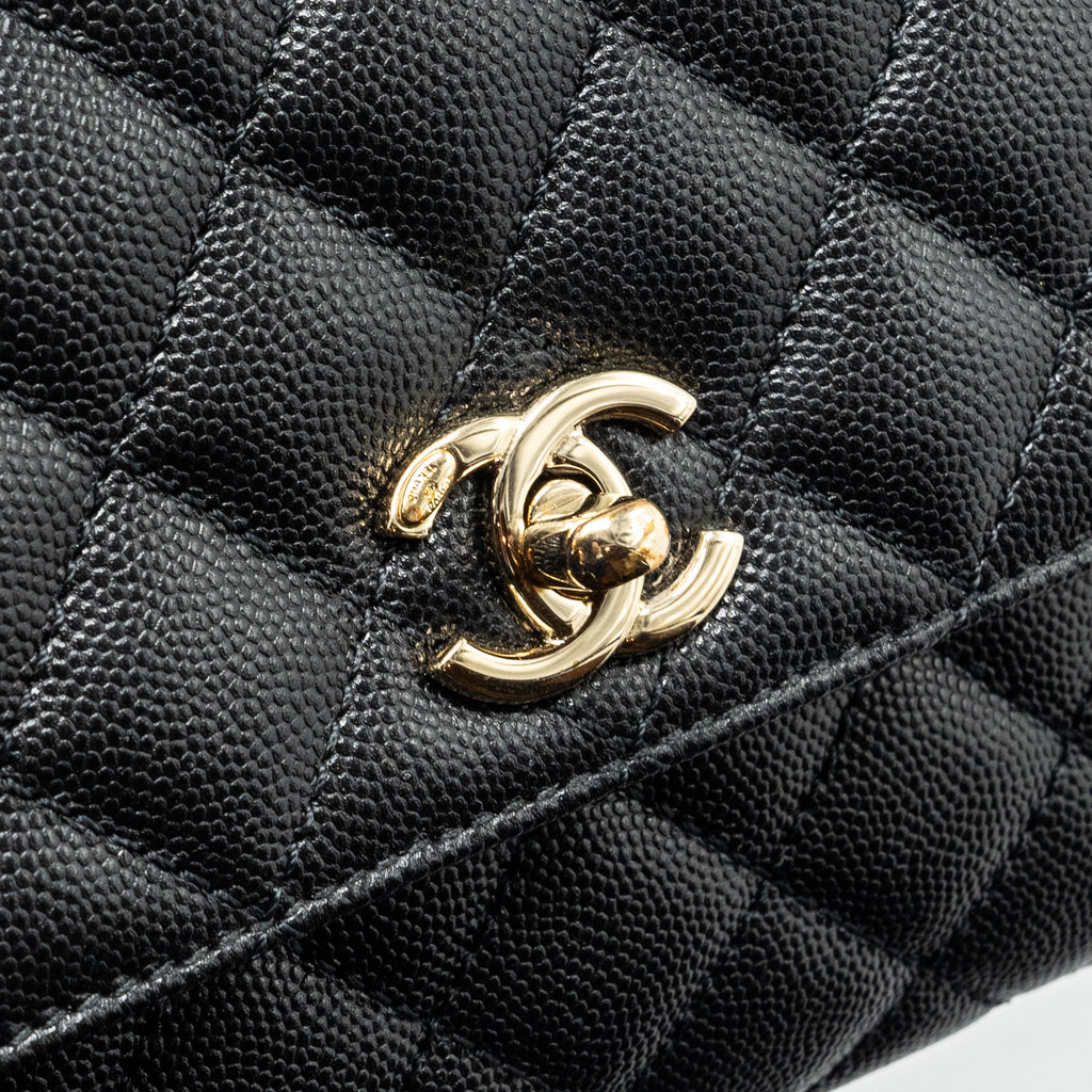 Chanel Small Coco Handle Caviar Black L (Microchip)