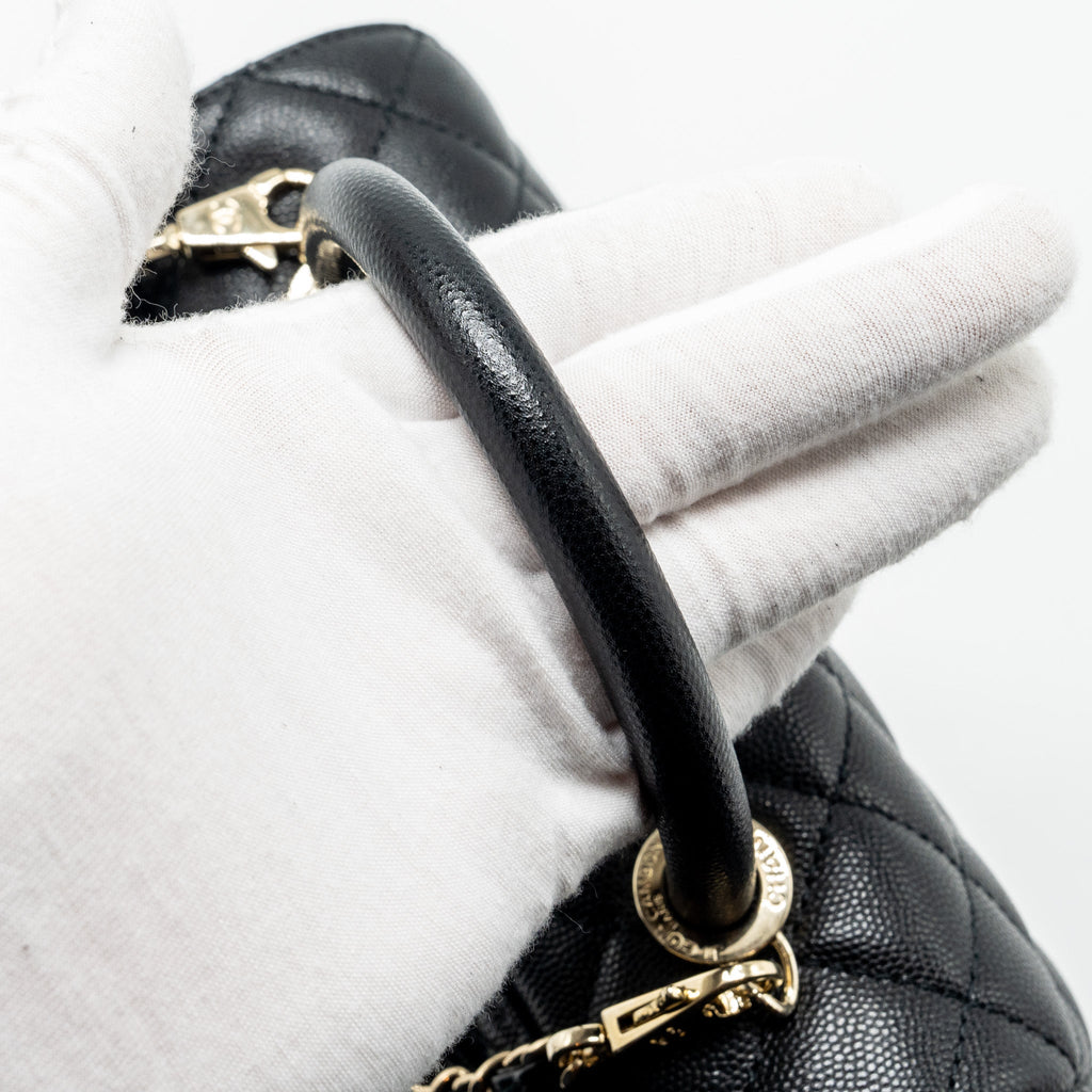 Chanel Small Coco Handle Caviar Black L (Microchip)