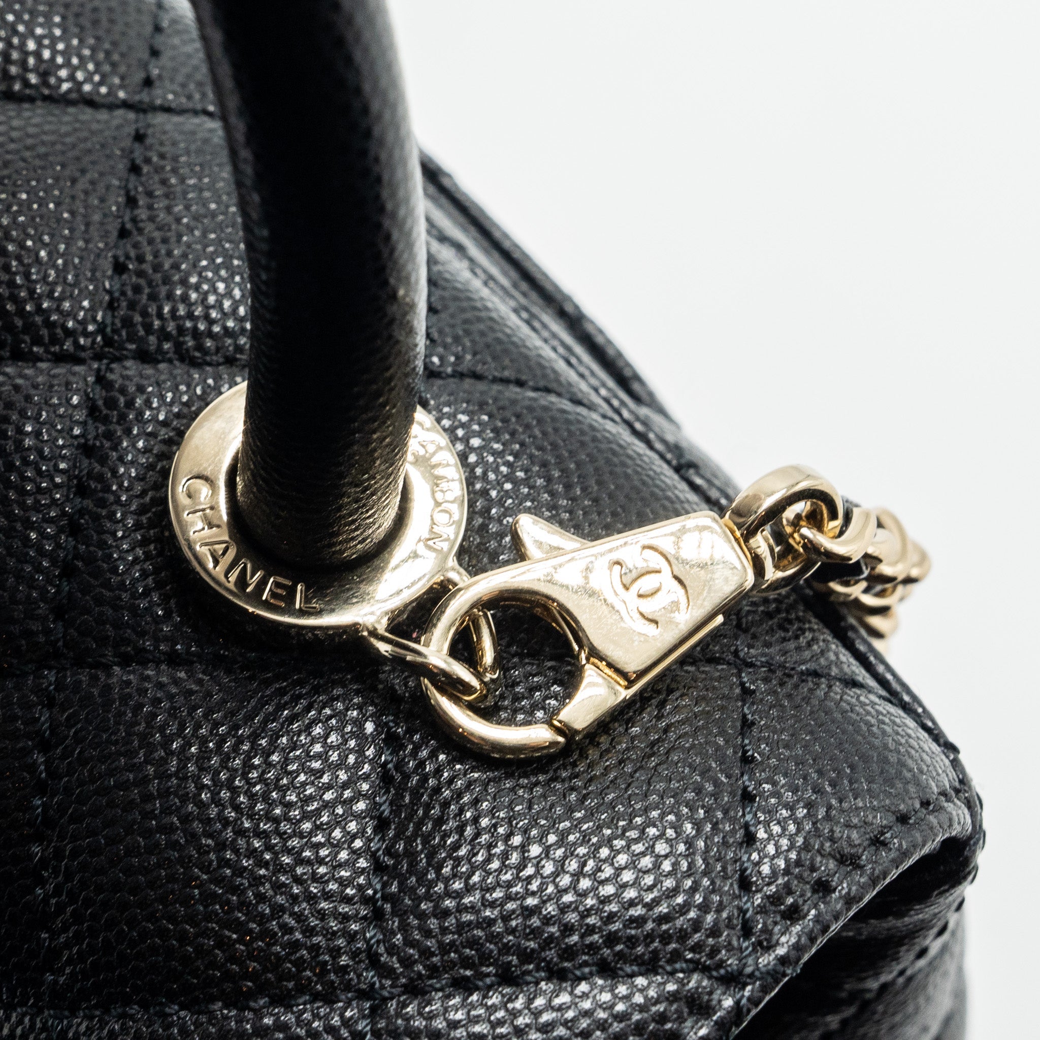 Chanel Small Coco Handle Caviar Black L (Microchip)