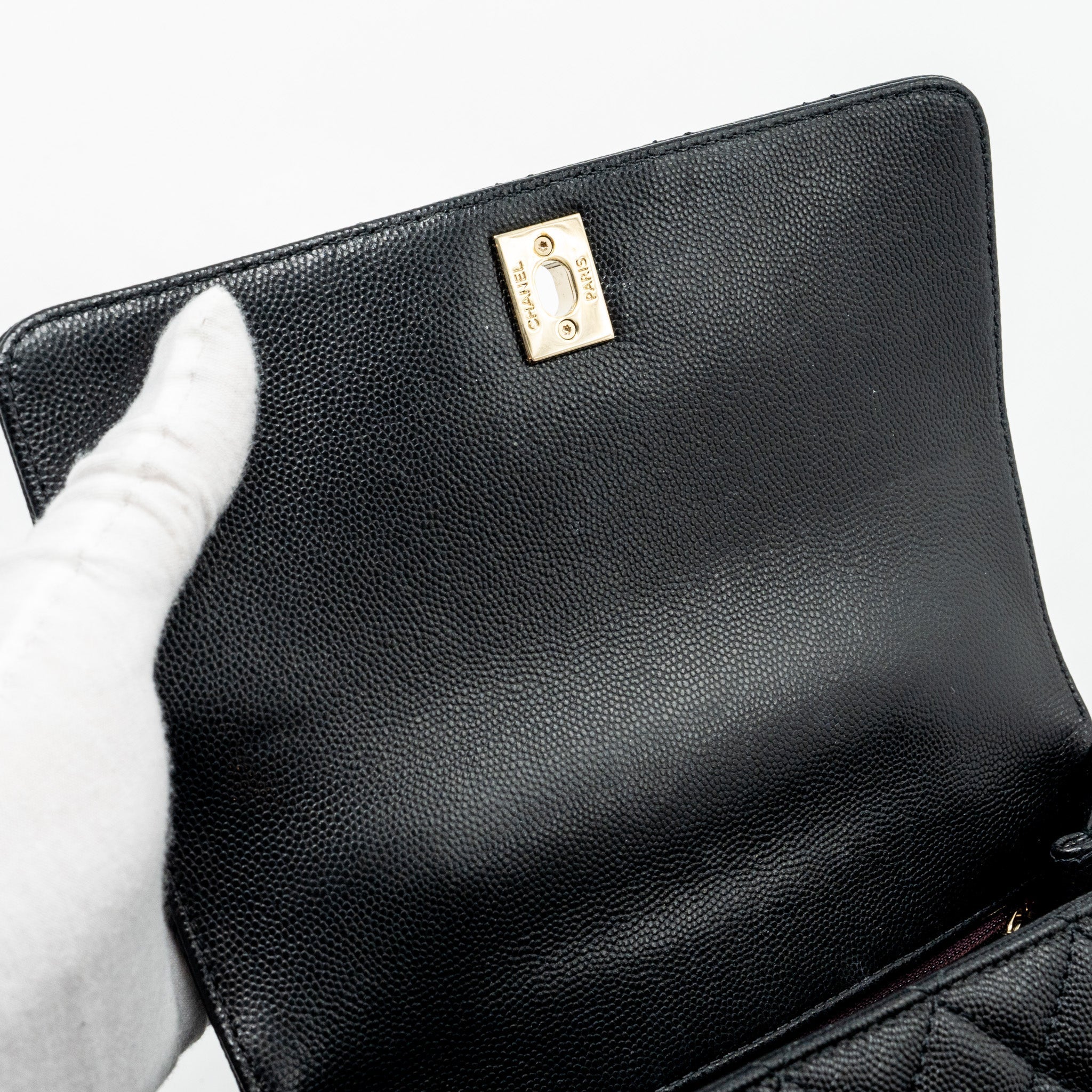 Chanel Small Coco Handle Caviar Black L (Microchip)