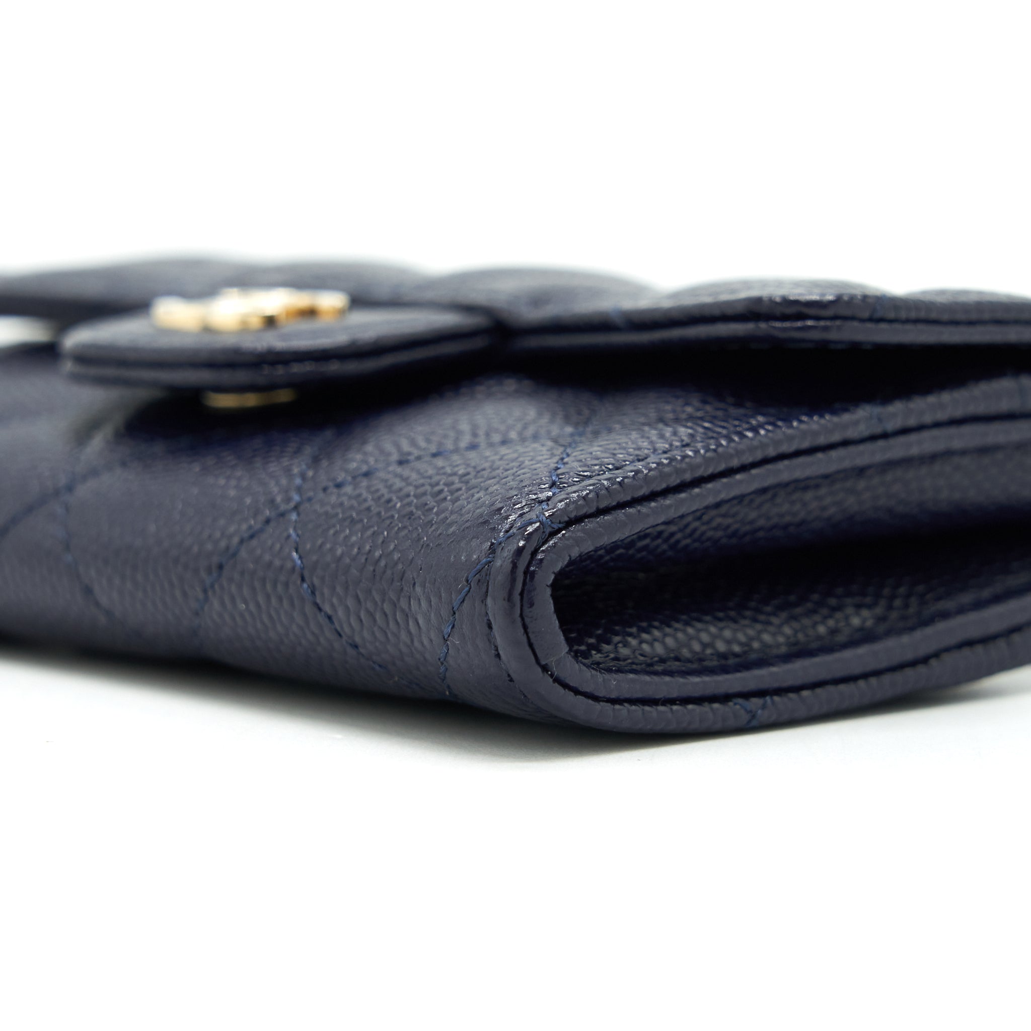 Chanel Classic Flap Card holder Caviar Navy L