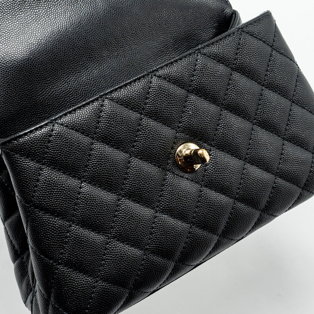 Chanel Small Coco Handle Caviar Black L (Microchip)