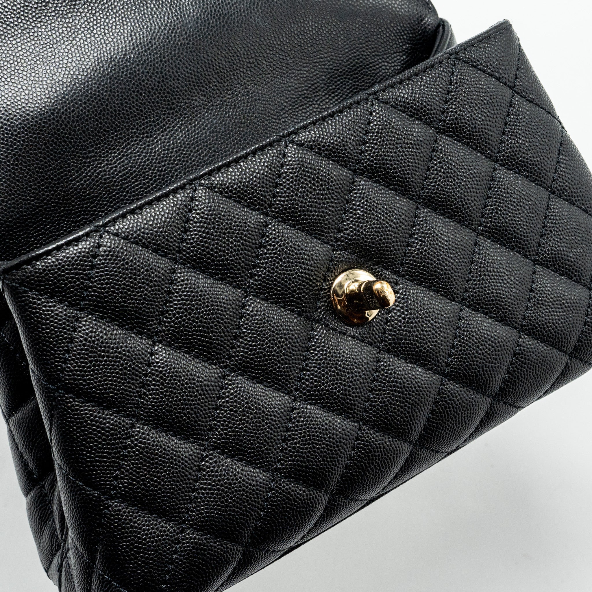 Chanel Small Coco Handle Caviar Black L (Microchip)