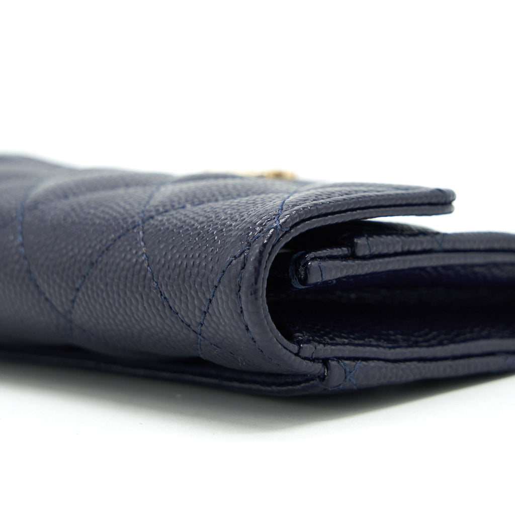Chanel Classic Flap Card holder Caviar Navy L