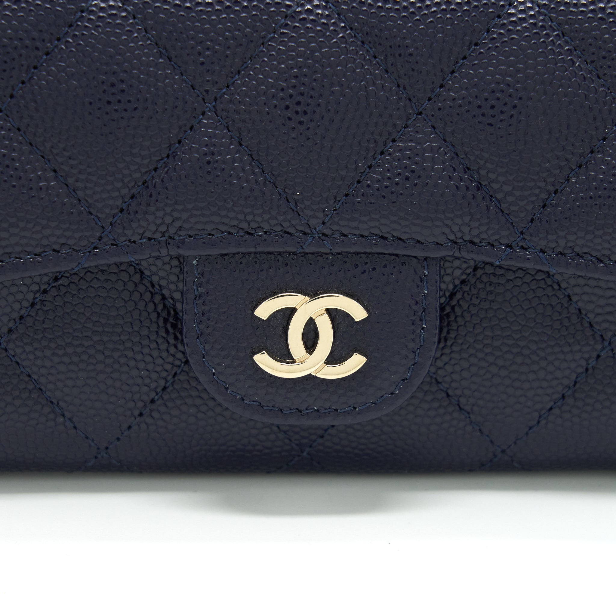 Chanel Classic Flap Card holder Caviar Navy L