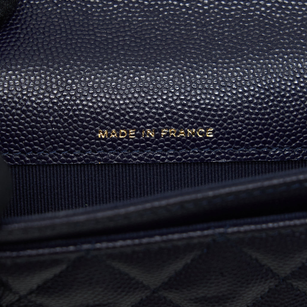 Chanel Classic Flap Card holder Caviar Navy L