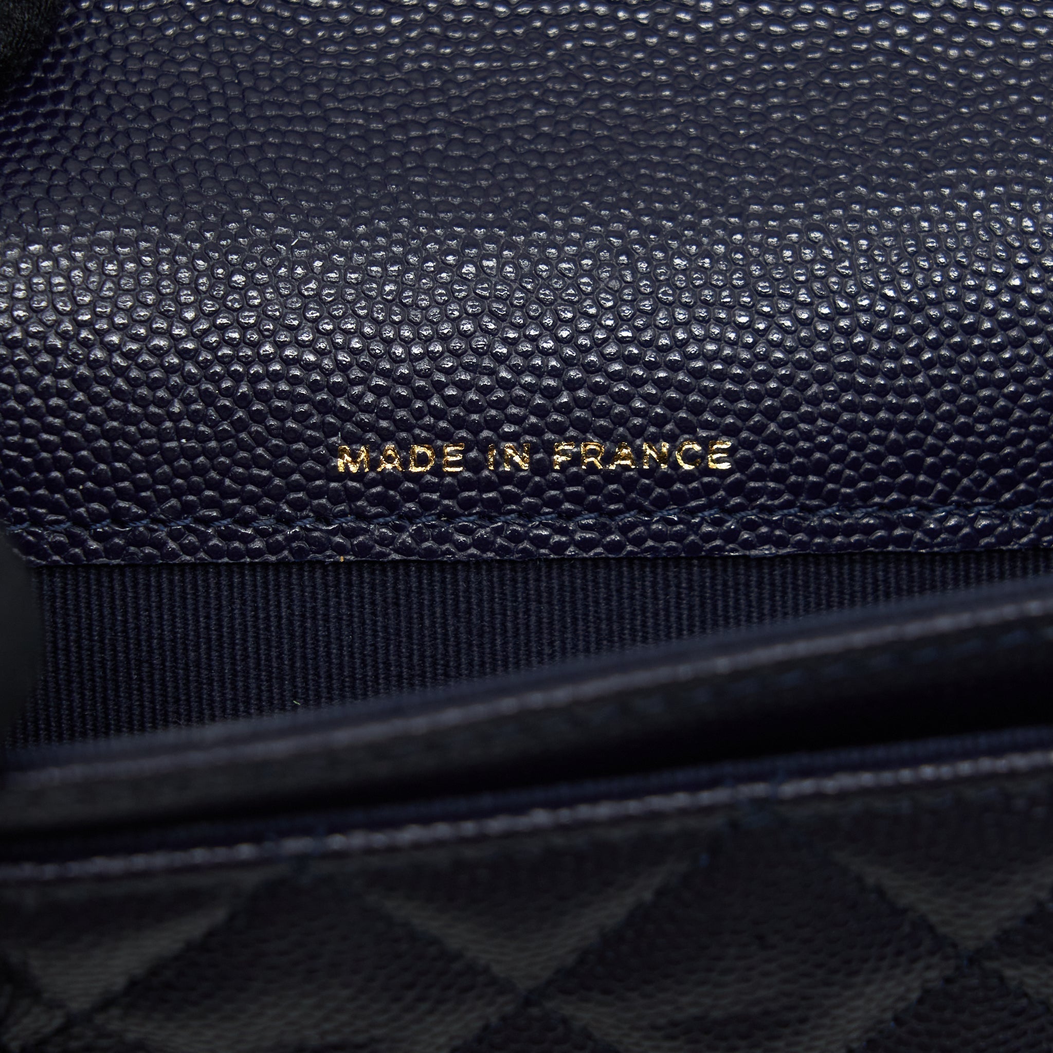 Chanel Classic Flap Card holder Caviar Navy L