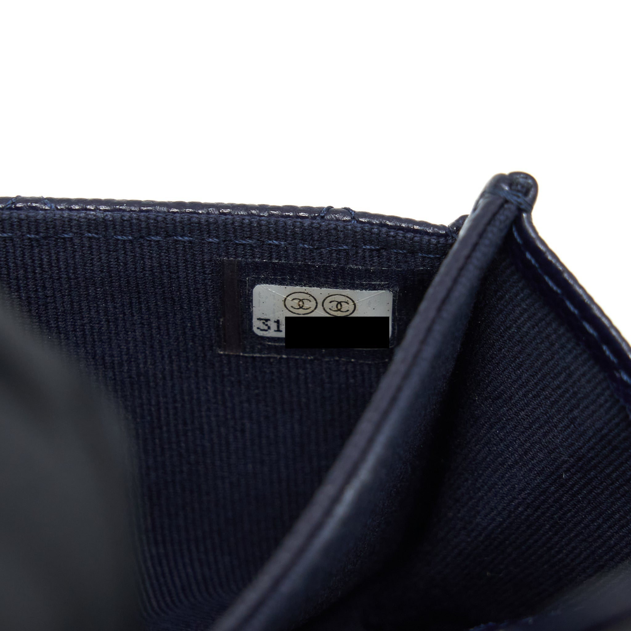 Chanel Classic Flap Card holder Caviar Navy L