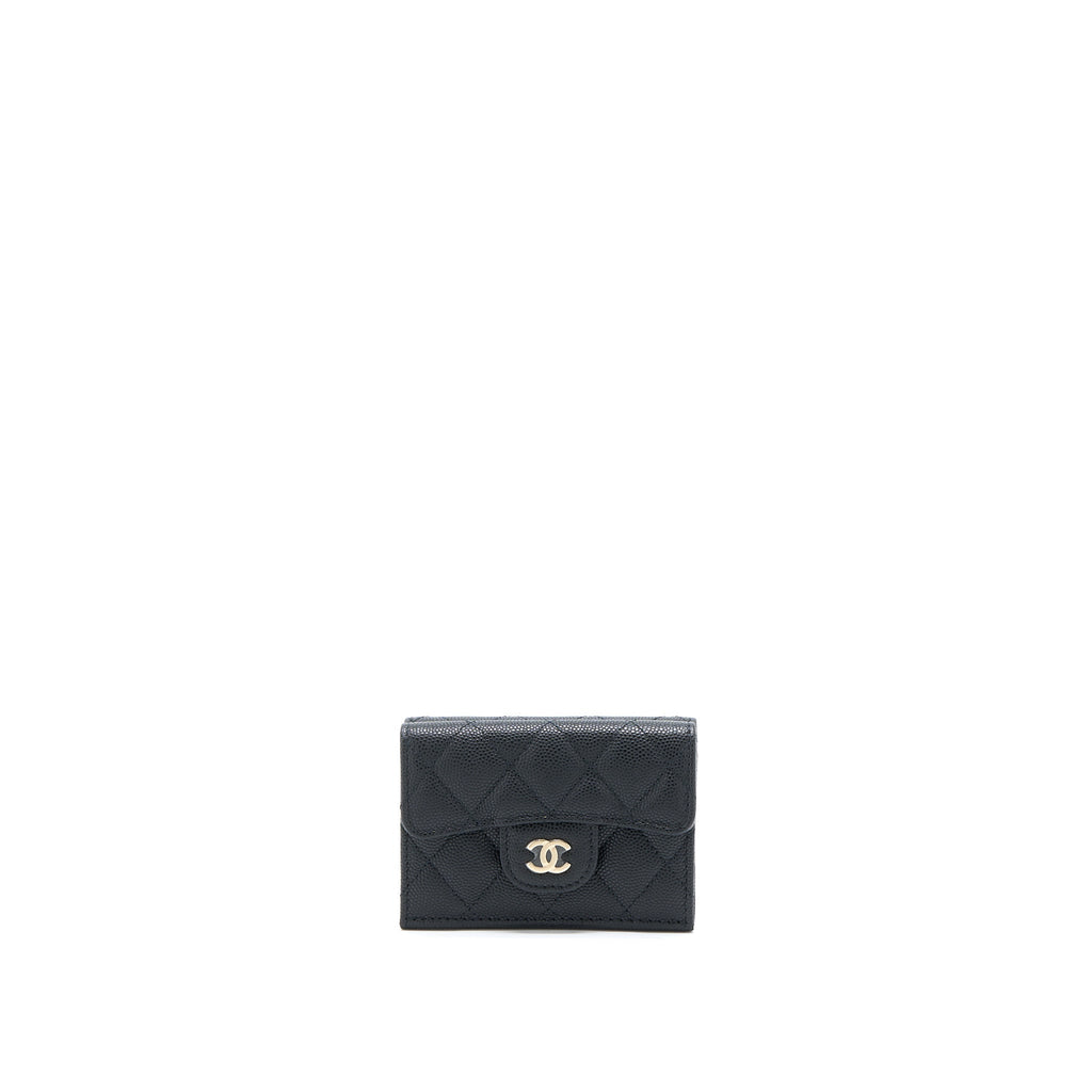 Chanel Small Compact Wallet Caviar Black L