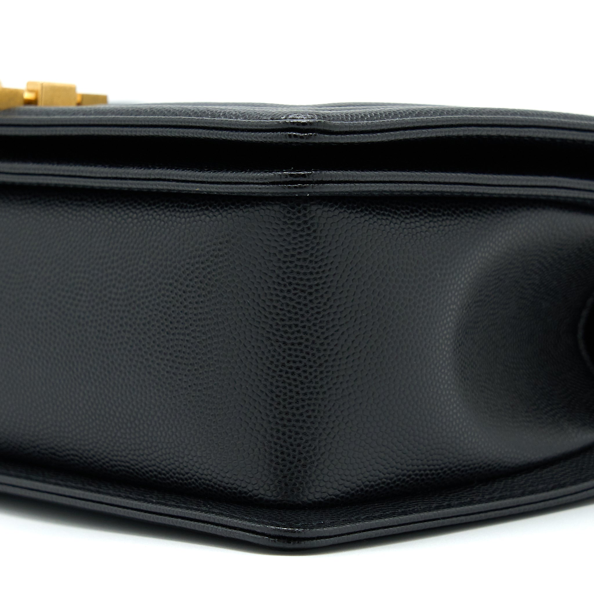 Chanel Medium Boy Caviar Black Brushed Gold Hardware
