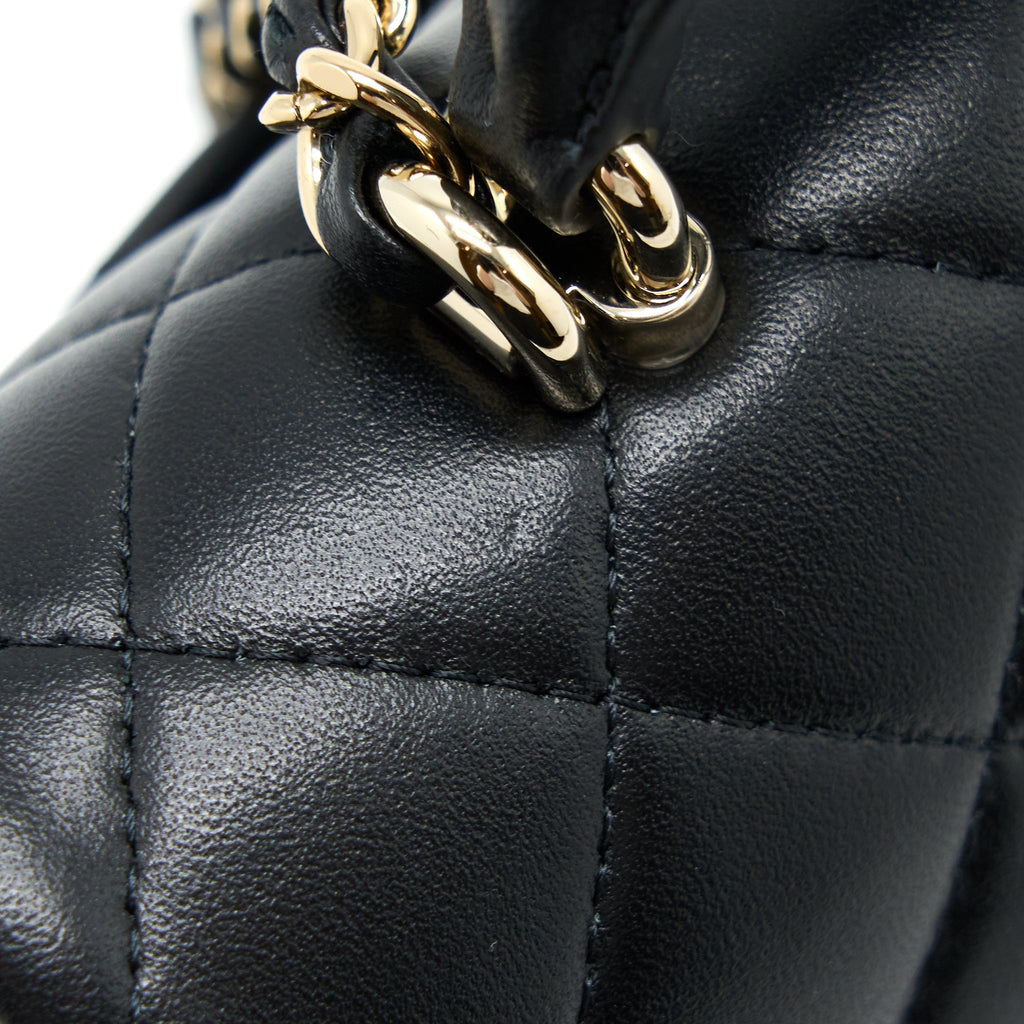 Chanel Top Handle Mini Rectangular Flap Bag Lambskin Black L (Microchip)